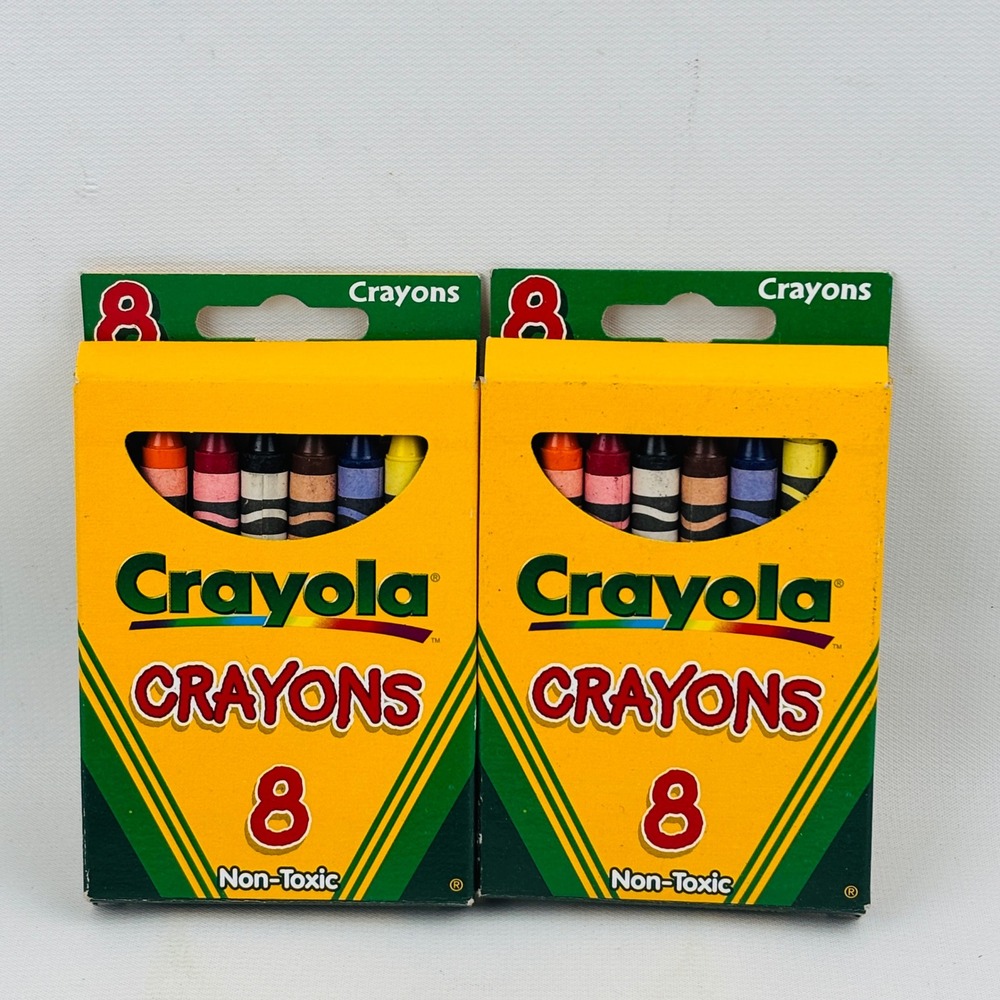 Vintage‎ 1999 Crayola 8 Count Crayons 2 Pack Lot Binney & Smith USA Made